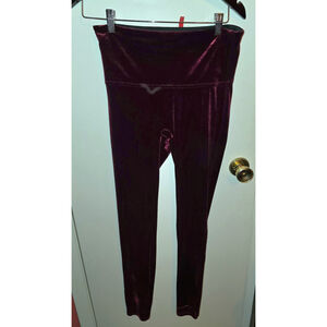 SPANX Velvet Leggings in Deep Burgundy